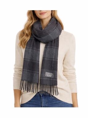 Geoffrey Beene Charcoal Checkered Scarf